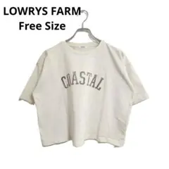 LOWRYS FARM Tシャツ 五分袖 ベージュ F カジュアル 通学
