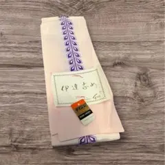 伊達締め 薄いピンク 紫の葉模様