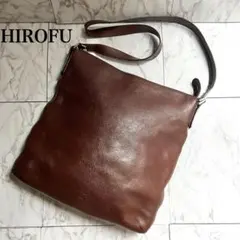 【シボ革/人気】HIROFU レザー ショルダーバッグ ヴィータ Hロゴ 大容量