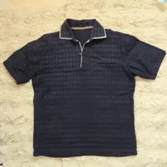 ✴INTER MEZZO✴ダイヤモンドパターン ネイビー ポロシャツ