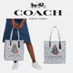 新品コーチ COACH トートバッグ キャンバス サメ
