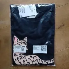 H&M ヒョウ柄猫 黒Tシャツ
