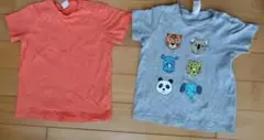 H&M 動物プリント Tシャツ 2枚セット 90