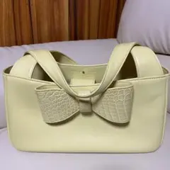 美品 キタムラ× UNO KANDA ✨ハンドバック レザー クロコ リボン 美品 キタムラ× UNO KANDA ✨ハンドバック レザー クロコ リボン