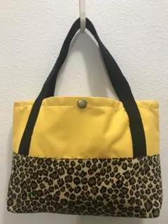 passion yellow×レオパード ミニ トートバッグ