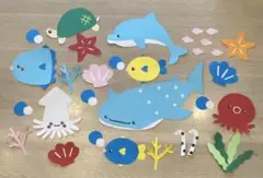 壁面装飾　壁面飾り　8月　夏　海の生き物　保育園　幼稚園　児童館　海