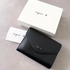 【保証証付き】agnes b. アニエスベー 三つ折り財布 ブラック 箱付き♦