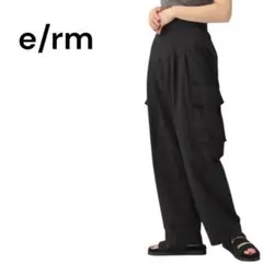 E944 【e/rm】ナイロンワークパンツ　Free ブラック　新品