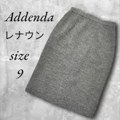 Addenda レナウン タイトスカート M グレーブラック 毛混 日本製