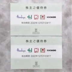 H2O 株主ご優待券 2枚 阪急百貨店 阪神百貨店