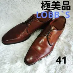 【極美品】LOBBSロブス　プレーントウ　ブラウン　41