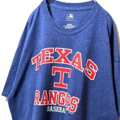 MLBテキサスレンジャーズ ロゴ Tシャツ ブルー 青 XL 古着