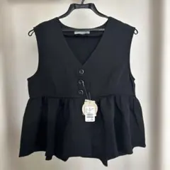 プロズヴェール　　セットアップ　　ショートぺプラムジレ　ワイドパンツ