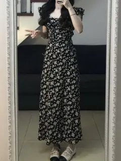 LOPASS 花柄ロングワンピース