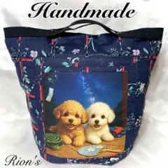 夕涼トイプードルhandmadeコンビニエコバッグ