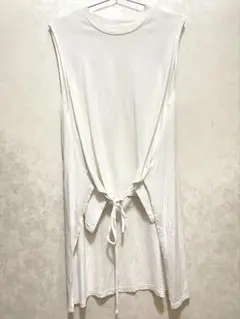 新品ホワイトノースリーブキャミワンピース ONE SIZE