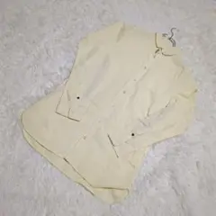 【dovetail】長袖　コットンシャツ　薄いイエロー　レギュラーカラー