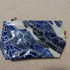 Ki-Yan Flying Hideki マチありポーチ Blue Carp