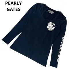 パーリーゲイツPEARLY GATES ネイビー 長袖シャツ　サイズ0 G186