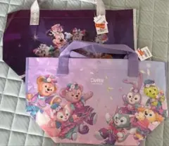 （ラスト）香港ディズニー 20周年ショッピングバッグ S 2枚セット 新品タグ付