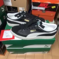 未使用 送料込 PUMA BASKET VTG 黒/白