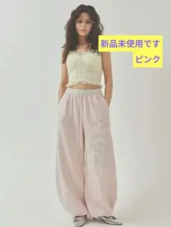 ピンク PELLICULE stone-deco sweat pants