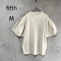 美品✨フィフス/フレアスリーブ半袖ニット/M/モックネック アイボリー