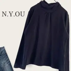 N.Y.OU アンゴラ 混 ハイネック トップス 【L】シンプル 着回し