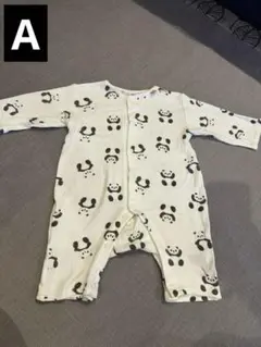 パンダ柄ロンパース 60-70cm 保育園着