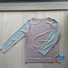 Kikki キッキ【新品】長袖Ｔシャツ Ｍ グレー ベーシックボーダー切替