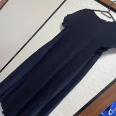黒 半袖 ロングワンピース