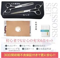 6点スキ率20% スキバサミ 6インチ ヘアカットハサミ 美容師 散髪 セニング