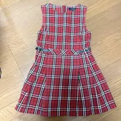 バーバリー 赤チェックワンピース130