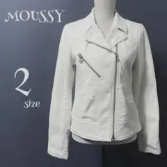 moussy マウジー ジャケット アウター ライダースジャケット ホワイト