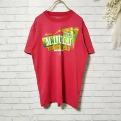 【美品】トラックシャツ トップス ビックプリント レッド Mサイズ