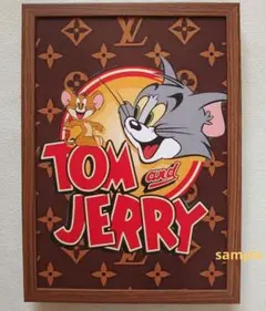 トムとジェリーTom&Jerryポスターフレーム付き壁掛けアメリカン パロディ⑤