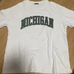 MICHIGAN プリント ホワイト Tシャツ