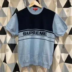 Supreme Chest Logo S/S Knit Top 水色