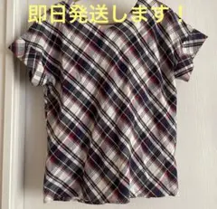 ベイフロー　トップス　シャツ チェック　ネイビー　M