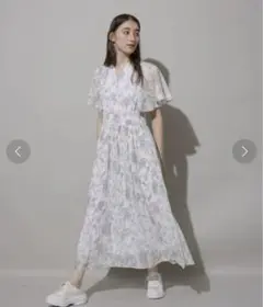 ケープスリーブプリントワンピース