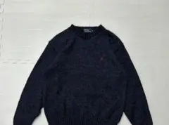 POLO RALPH LAUREN 紫 ニット セーター Ｌ クルーネック