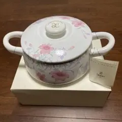 Elegance 花柄ホーロー鍋 ミルクパン、中型鍋、パスタパンの3点セット Elegance 花柄ホーロー鍋 ミルクパン、中型鍋、パスタパンの3点