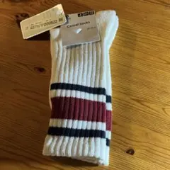 希少サイズ 25~28cm Casual Socks ハイソックス ライン入り