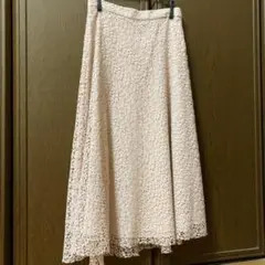 レース　リーフ柄　スカート　ロング