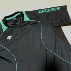 DESCENTE ピステ　ブラック/ターコイズ　バレーボール　ピステ　半袖　M
