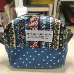 花柄水玉BOX型ポーチ