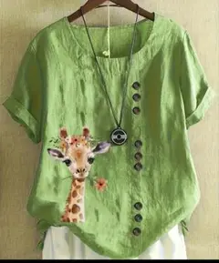 ジテンさん専用　きりんプリントのカットソー