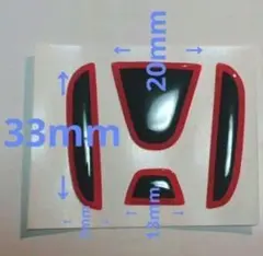 ④ 【ホンダ】 夏季限定セール ステアリングエンブレム ステッカー カー 赤/黒