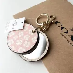 COACH 可愛い♡ ミラー付 バッグチャーム 花柄 CA045