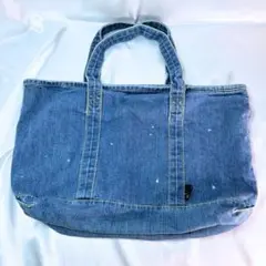 美品 ROOTOTE デニム トートバッグ 大容量 ダメージ加工 肩掛け ブルー
